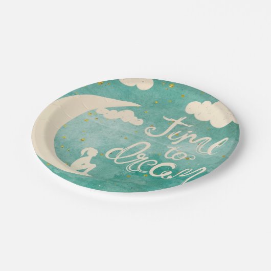 Moon Clouds Inspirating Dream Quote Papieren Bordje (Gekanteld)