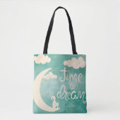 Moon Clouds Inspirating Dream Quote Tote Bag (Voorkant)