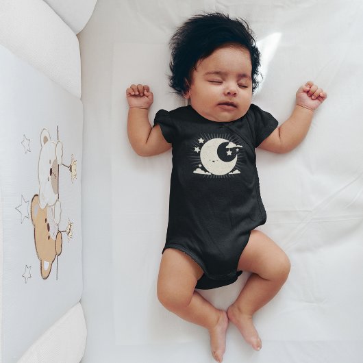Moon Collage Baby Cartoon Romper