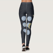 Moon Constellation Blue Yoga Pattern Legging (Achterkant)