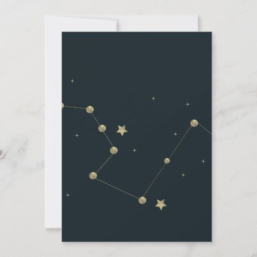 Moon Constellation Gold Celestial Blue Wedding Kaart (Achterkant)