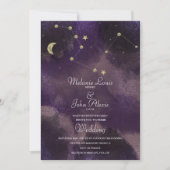 Moon Constellation Gold Foil Celestial Wedding Kaart (Voorkant)