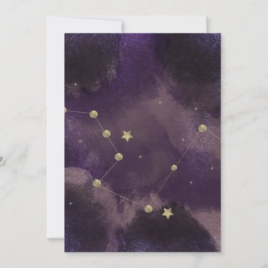 Moon Constellation Gold Foil Celestial Wedding Kaart (Achterkant)