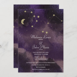 Moon Constellation Gold Foil Celestial Wedding Kaart