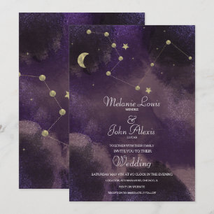 Moon Constellation Gold Foil Celestial Wedding Kaart