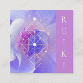 *~* Moon Cosmic Blue Roos Sacred Geometry Vierkante Visitekaartje