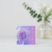 *~* Moon Cosmic Blue Roos Sacred Geometry Vierkante Visitekaartje (Staand voorkant)