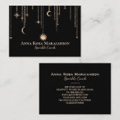 *~* Moon Cosmic Stars Gold Sparkle Glitter Sun Visitekaartje (Voorkant / Achterkant)