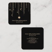 *~* Moon Cosmic Stars Gold Sparkle Sun Glitter Vierkante Visitekaartje (Voorkant / Achterkant)