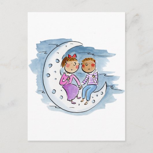 Moon Couple Briefkaart (Voorkant)