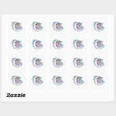 Moon Couple Vierkante Sticker (Vel)