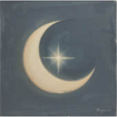 Moon Cradling a Star 🌌🎨 Sticker (Voorkant)