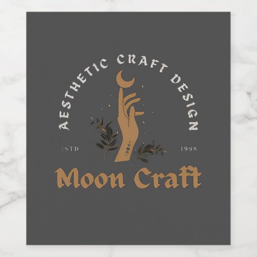 Moon Craft Wijn Etiket (Enkel label)