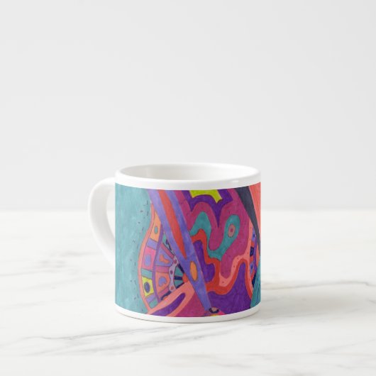 Moon Crashers, abstracte kunst Espresso Kop (Links)