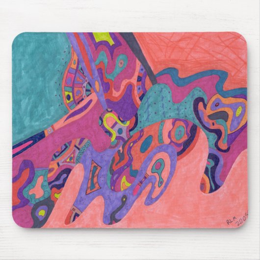 Moon Crashers, abstracte kunst Muismat (Voorkant)