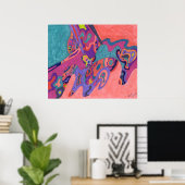 Moon Crashers, abstracte kunst Poster (Thuiskantoor)