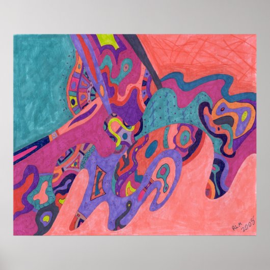 Moon Crashers, abstracte kunst Poster (Voorkant)