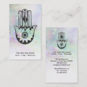 ** Moon Craters Hamsa Hand van Fatima Rainbow Visitekaartje (Voorkant / Achterkant)