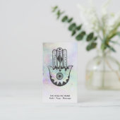 ** Moon Craters Hamsa Hand van Fatima Rainbow Visitekaartje (Staand voorkant)