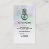 ** Moon Craters Hamsa Hand van Fatima Rainbow Visitekaartje (Achterkant)