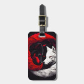 Moon Crimson Red White Wolf Bagagelabel (Voorkant verticaal)