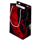Moon Crimson Red White Wolf Klein Cadeauzakje (Achterkant Gekanteld)