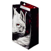 Moon Crimson Red White Wolf Klein Cadeauzakje (Voorkant Gekanteld)