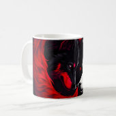 Moon Crimson Red White Wolf Koffiemok (Voorkant links)