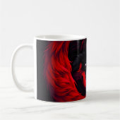 Moon Crimson Red White Wolf Koffiemok (Links)