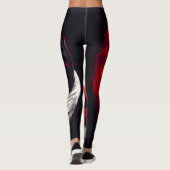 Moon Crimson Red White Wolf Leggings (Achterkant)