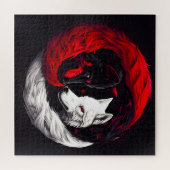 Moon Crimson Red White Wolf Legpuzzel (Horizontaal)
