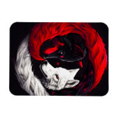 Moon Crimson Red White Wolf Magneet (Horizontaal)