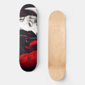 Moon Crimson Red White Wolf Persoonlijk Skateboard (Voorkant)