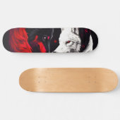 Moon Crimson Red White Wolf Persoonlijk Skateboard (Horizontaal)