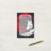 Moon Crimson Red White Wolf Post-it® Notes (Op bureau)