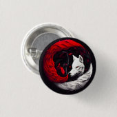 Moon Crimson Red White Wolf Ronde Button 3,2 Cm (Voorkant /achterkant)
