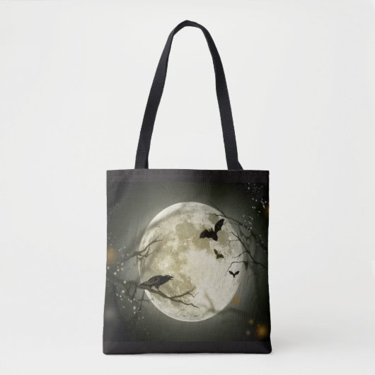 Moon & Crow Halloween Canvas tas (Voorkant)