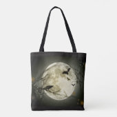 Moon & Crow Halloween Canvas tas (Achterkant)