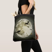 Moon & Crow Halloween Canvas tas (Dichtbij)