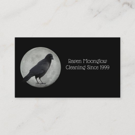 Moon Crow Standard, 3,5 inch x 2,0 inch Visitekaar Visitekaartje (Voorkant)