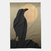 Moon & Crows, Black Bird Kitchen Towel Raven Theedoek (Verticaal)