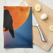 Moon & Crows, Black Bird Kitchen Towel Raven Theedoek (Quarter Fold)
