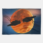 Moon & Crows, Black Bird Kitchen Towel Raven Theedoek (Horizontaal)