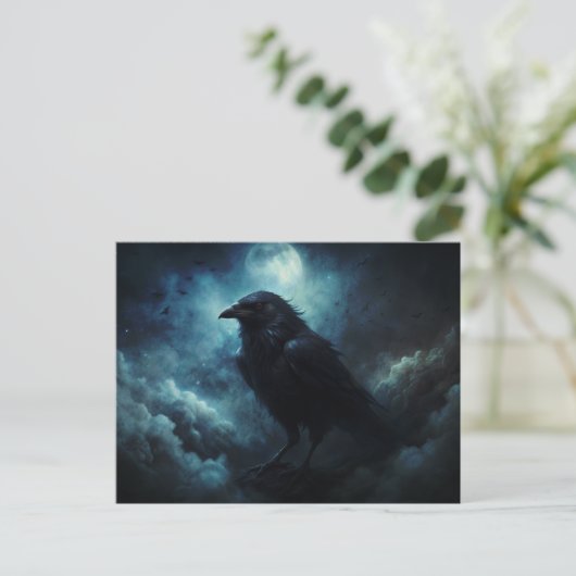 Moon Crows Halloween Briefkaart (Staand voorkant)