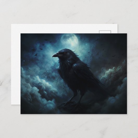 Moon Crows Halloween Briefkaart (Voorkant / Achterkant)