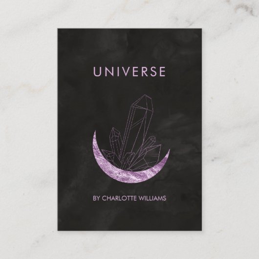  Moon Crystal Energy Healer Business Card Visitenk Visitekaartje (Voorkant)