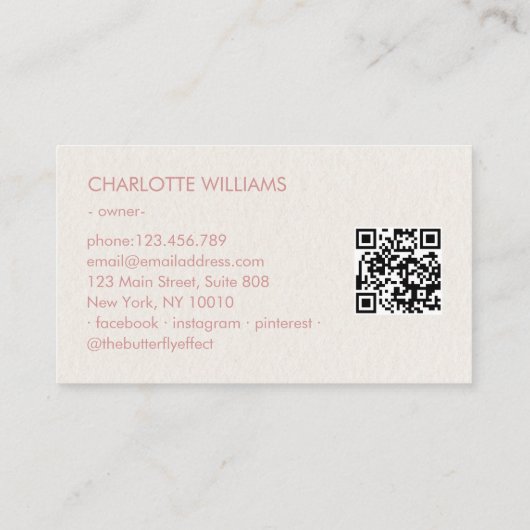 Moon Crystal Energy Healer QR-code Visitekaartje (Achterkant)