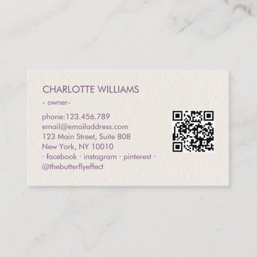 Moon Crystal Energy Healer QR-code Visitekaartje (Achterkant)