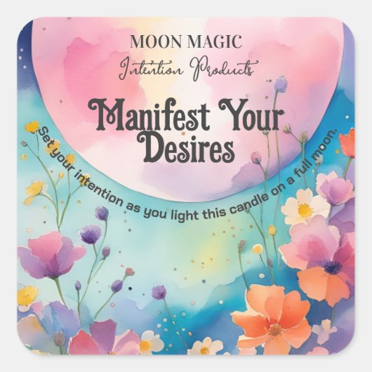 Moon Crystal Spell Kaars Labels (Voorkant)