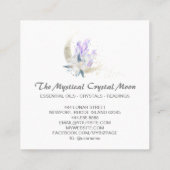 *~* Moon Crystals Floral Cosmic Glitter  Vierkante Visitekaartje (Achterkant)